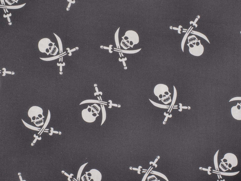 Baumwolle Piraten Totenköpfe - schwarz