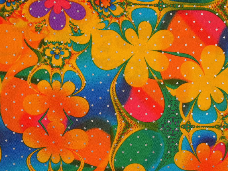 Karnevalsstoff Blumen - multicolor