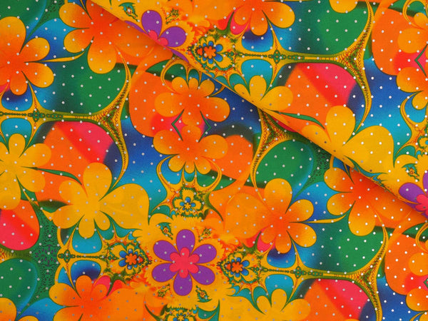 Karnevalsstoff Blumen - multicolor