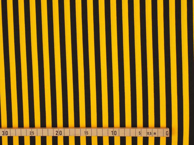 Karnevalsstoff Streifen 1cm - schwarz/gelb