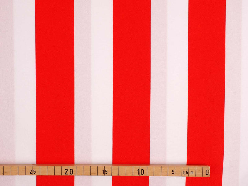Karnevalsstoff Streifen 5cm - weiß/rot