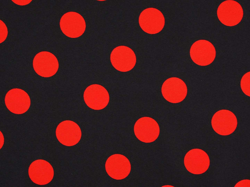 Karnevalsstoff große Punkte - schwarz/rot