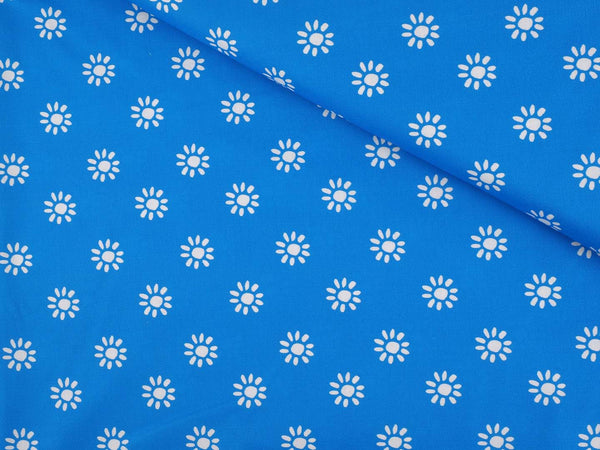 Baumwolle Blumen - hellblau