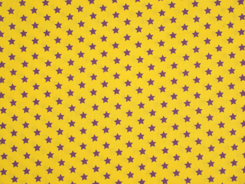 Baumwolle Sterne - gelb/lila
