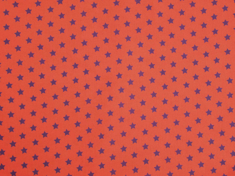 Baumwolle Sterne - orange/royal