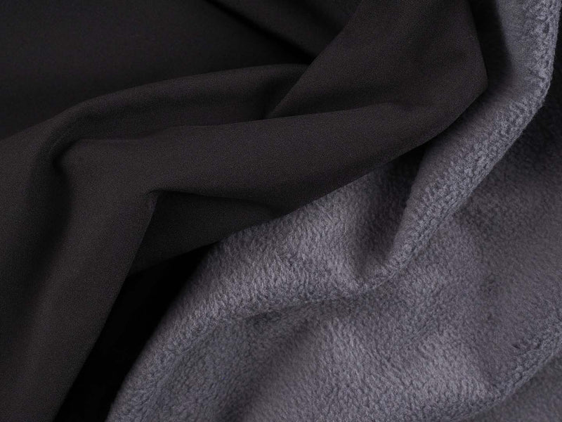 Softshell Uni - doubleface - schwarz, grau