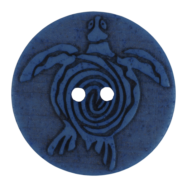 Knopf Schildkröte - blau - 23mm